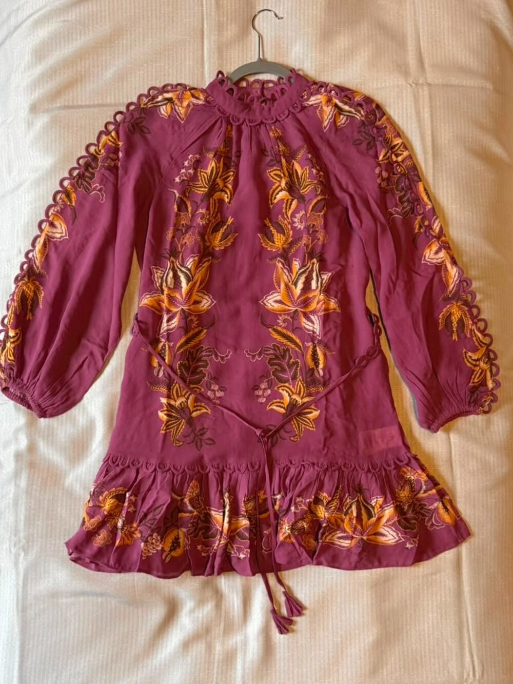 Pink Delicate Chintz Ruffled Mini Dress - Picture 7 of 9